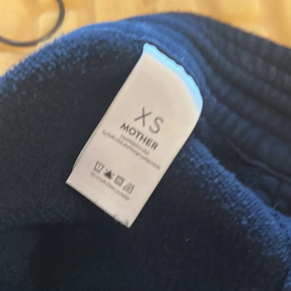 MOTHER Navy Striped Cotton Jogger Sweatpants casual sporty women size XS - Picture 5 of 10